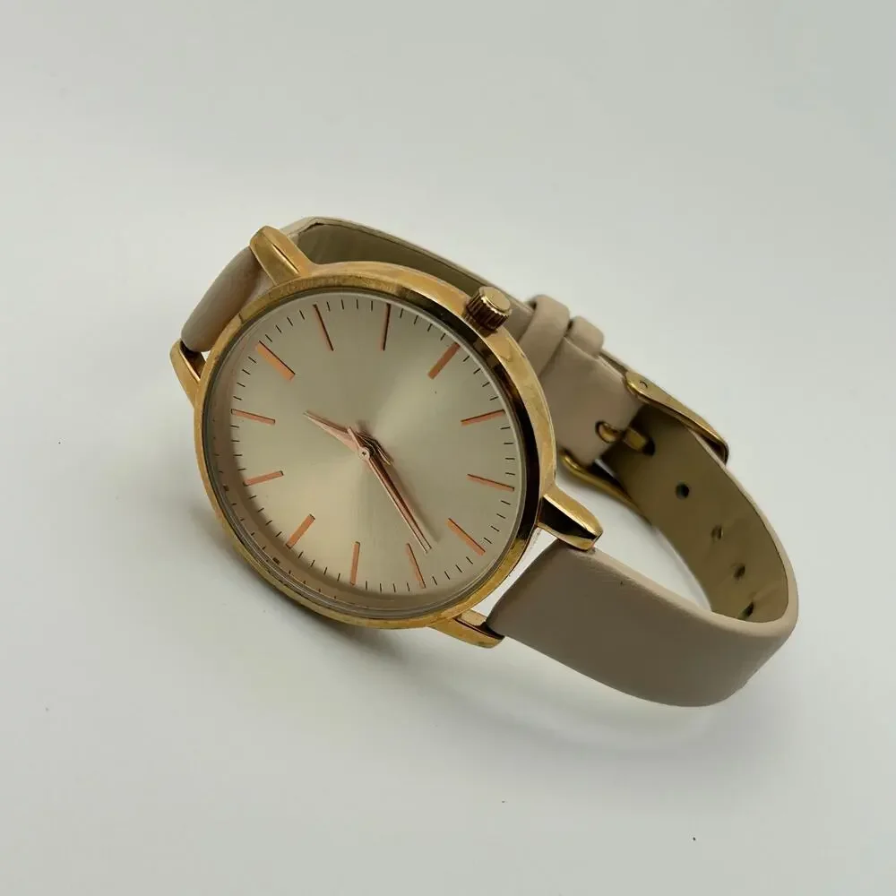 H&M Women’s Rose Gold Minimalist Watch Working New Battery